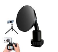 Jkoailiwi Ultralight 1/4" Magnetic Tripod Phone Mount Adapter with Cold Shoe, Magnets Phone Holder for Tripod/Camera/Selfie Stick/Ring Light, Compatible with MagSafe iPhone 16/15/14/13/12, Black