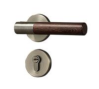 JKODE Sleek Bronze Door Lever Knob for Non-Turning Single Side Pull Closets - Modern Satin Nickel Finish with Privacy Function(ModelA)