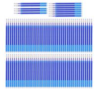 JKOKPMG 100pcs Heat Erasable Fabric Marking Pens, White Auto-Vanishing Quilting Pens, Refillable Dressmaking Markers, Sewing Tools for Tailors, Erasable with Iron, No, Smooth Fine Tip (Blue)