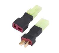 JKOKPMG 2Pcs Set Wireless T Plug Male Female to Mini Female Male Connector Adapter Heavy Duty for RC Cars Drones Batteries Plastic Metal 5.55cm 6cm