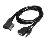 JKOKPMG AMI MDI Music Interface Cable Premium Quality USB and 3.5mm AUX Audio Adapter Compatible with A6L A8L Q7 A4L A5 A1 S5 Q5 Vehicles Black 2.8m Length