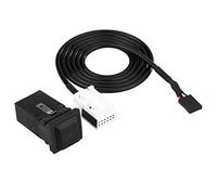 JKOKPMG Car USB AUX Audio Cable Switch Socket Play Directly Fit Easy Install Original Standard Design For GTI R MK5 MK6 5KD035724 ABS Plastic Metal 101cm Cable Length