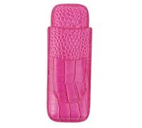 JKOKPMG Cigar Case Holder Leather Vintage Portable Humidor Storage Travel Case for Men Gift 2 Cigar Capacity Soft Leather Material 3.67oz Weight (Pink)
