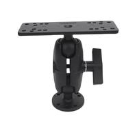 JKOKPMG Fish Finder Mount High Strength Aluminum Alloy C Type 1.5 Inch Ball Head Long Arm Bracket for Marine Electronics GPS Mount Replacement Kit T Bolt Black (9.5cm / 3.7in Nylon Rod)
