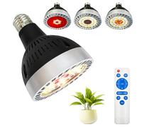 JKOKPMG Grow Light Bulb,19W Full Spectrum LED Grow Light for Indoor Plants,Dimmable LED Grow Light for Growing Succulents Herbs and Cactus, Germination of Seedlings,E27, Timer 4/8/12Hrs(One Bulb)