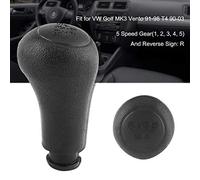 JKOKPMG Premium 5 Speed Gear Shift Knob Stick Head Stylish Durable Replacement for MK3 91 98 T4 90 03 Black Plastic 3.6 x 1.8 Inches
