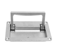 JKOKPMG Recessed Pull Handles Spring Loaded Heavy Duty Zinc Alloy Flush Lift Pull Handles for Boat Trailer RV Storage Boxes and Cabinets Silver 52 x 93.5 x 16mm