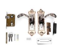JKOKPMG Retro Door Lock European Style Vintage Anti Theft Interior Room Door Lever Set Made of Manganese Steel with Elegant Design for Home Bedroom Office Security Hardware