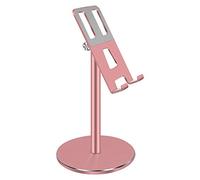 JKOKPMG Universal Mobile Phone Holder Stand Adjustable Height Angle Desktop Bracket with Non Slip Base for Office Desk Home Use Gold Silver Rose Gold Black Red (Rose Gold)