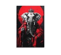 JKOSUERB Elephant Crimson Warrior Decorative Poster Poster Decorative Painting Canvas Wall Posters And Art Picture Print Modern Family Bedroom Decor Posters 08x12inch(20x30cm)
