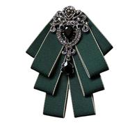 JKQBUX Bowknot Rhinestone Fashion Ribbon Bow Brooch Pre-Tied Bow tie for Men Women Neck Tie Christmas Wedding Party Ceremony, 13.5*10.5CM, Aluminum, crystal