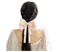 JKQBUX Elegant Silky Satin Bowknot Hair Clips with Long Tail for Women Girs Valentine's Days Hairpins Styling Bow Hair Barrettes Wedding Hair Accessories