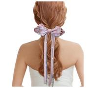 JKQBUX French Long tail Hair Bows Barrettes with Crystal Tassel, Fashion Hair Styling Ribbon Hair Bow Clips for Women Girls Party Wedding Accessories