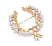 JKQBUX Versailles series Baroque elegant Brooches Pin for Women Men Girls Retro Court Pearl Corsage Pin delicate accessory, 5.1*4.6cm, Aluminum, crystal