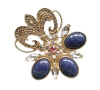JKQBUX Versailles series Baroque elegant Brooches Pin for Women Men Girls Retro Court Pearl Corsage Pin delicate accessory, 5.4*4.5cm, Aluminum, crystal