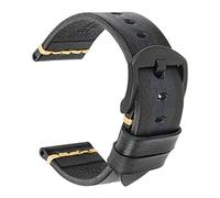 Jksdp Leather Watchband Watch Strap 18mm 20mm 22mm 24mm Watch Band Wrist Bracelets,Ash Black Black,22mm