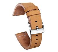 Jksdp Quick Release Leather Watch Bands Handmade Vintage Leather Watch Strap 18mm 20mm 22mm,Yellow Brown,18mm