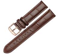 Jksdp Universal Replacement Leather Watch Strap Leather Watchband for Men Women 12mm 14mm 16mm 18mm 19mm 20mm 21mm 22mm Watch Band, Brown Rosegold,18mm
