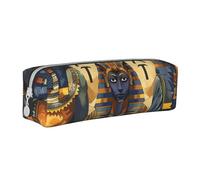 JKSEEPYN Ancient Egypt Tribe Series Printed Leather Pencil Case for Students Girls Boys - Simple Stationery Organizer Makeup Pouch for School Office Travel