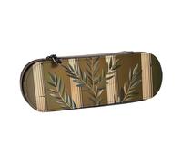 JKSEEPYN Antique Building with Roman Olive Branch and Greek Printed Hard Shell Leather Pencil Case & Makeup Bag, Stylish Organizer for School, Office, and Travel
