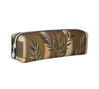 JKSEEPYN Antique Building with Roman Olive Branch and Greek Printed Leather Pencil Case for Students Girls Boys - Simple Stationery Organizer Makeup Pouch for School Office Travel