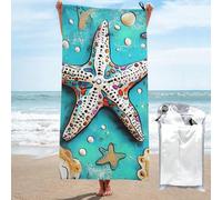 JKSEEPYN Beautiful Printed Microfiber Beach Towel 80x160 CM Quick-Dry Bath Towels with PVC Bag for Bathroom Travel Swimming Gym Camping