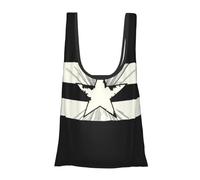 JKSEEPYN Black Arizona Flag Printed Foldable Shopping Bags Reusable Water Resistant Shoulder Grocery Tote Bags Daily Utility bag 1PCS