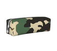 JKSEEPYN Camouflage Pattern Printed Leather Zipper Pencil Case,Printed Minimalist Ultra-Thin Design School Pencil Bag Cosmetic Pouch