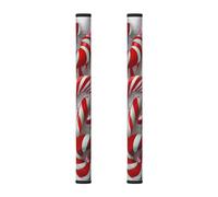 JKSEEPYN Candy Canes in Snow Printed Refrigerator Door Handle Covers - 2 Pack Kitchen Appliance Handles Decor Protector for Dishwashers, Microwave Oven and Furniture with Handle