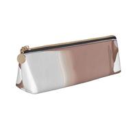 JKSEEPYN Coffee Cup and Coffee Beans Printed Pencil Case for Students Girls Boys - Triangle PVC Leather Stationery Organizer Makeup Pouch for School Office Travel