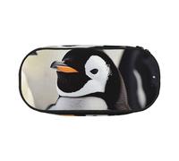 JKSEEPYN Cute Penguin Animal Pattern Printed Pencil Case & Travel Makeup Bag - Zipper Pencil Pen Pouch Funny Pencil Bag for School Office