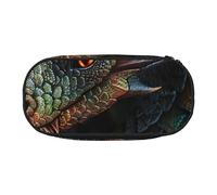 JKSEEPYN Dragon Scale Printed Pencil Case & Travel Makeup Bag - Zipper Pencil Pen Pouch Funny Pencil Bag for School Office