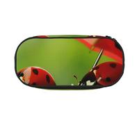 JKSEEPYN Funny Ladybug Printed Pencil Case & Travel Makeup Bag - Zipper Pencil Pen Pouch Funny Pencil Bag for School Office