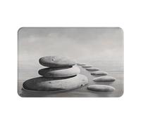 JKSEEPYN Grey Zen Stones Picture Printed Door Mat 60x40 CM Indoor Outdoor Doormat Absorbent Welcome Mat Non-Slip Front Door Mat for Front & Back Door