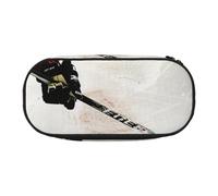 JKSEEPYN Ice Hockey Art Printed Pencil Case & Travel Makeup Bag - Zipper Pencil Pen Pouch Funny Pencil Bag for School Office