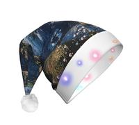 JKSEEPYN Ireland Outdoors County Clare The Cliffs Printed Adult Plush Christmas Hat LED Light Up Santa Hat for Xmas New Year Party
