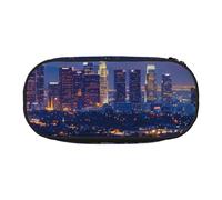 JKSEEPYN Los Angeles Skyline Printed Pencil Case & Travel Makeup Bag - Zipper Pencil Pen Pouch Funny Pencil Bag for School Office