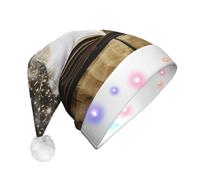 JKSEEPYN magic book Printed Adult Plush Christmas Hat LED Light Up Santa Hat for Xmas New Year Party