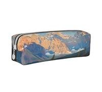 JKSEEPYN National Park Printed Leather Pencil Case for Students Girls Boys - Simple Stationery Organizer Makeup Pouch for School Office Travel