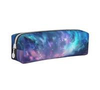 JKSEEPYN Northern Lights Printed Leather Pencil Case for Students Girls Boys - Simple Stationery Organizer Makeup Pouch for School Office Travel