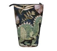 JKSEEPYN Telescopic Pencil Case Pen Bag, Cute Dinosaur Prints Cute Pencil Organizer, Portable Pencil Bag for School Office Travel