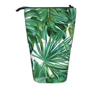 JKSEEPYN Telescopic Pencil Case Pen Bag, Tropical Palm Banana Leaves Prints Cute Pencil Organizer, Portable Pencil Bag for School Office Travel