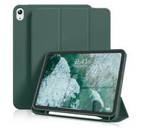 JKSML Case for iPad (A16) 11th Gen 11 Inch 2025 & iPad 10th Generation 10.9 Inch 2022, Smart Slim Tri-fold Stand Cover Soft TPU Back with Pencil Holder Support Touch ID & Auto Wake/Sleep (Dark Green)