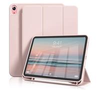 JKSML Case for iPad (A16) 11th Generation 11 Inch 2025 & iPad 10th Generation 10.9 Inch 2022, Smart Slim Tri-fold Stand Cover Soft TPU Back with Pencil Holder Support Touch ID & Auto Wake/Sleep (Pink)