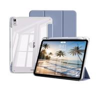 JKSML Case for iPad Air 11 inch M4/M3/M2(2026/2025/2024), iPad Air 5th/4th Generation (2022/2020) 10.9 inch with Pencil Holder,Transparent Back Protective Tablet Cover, Auto Wake/Sleep (Purple)