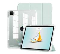 JKSML Case for iPad Pro 11 Inch, iPad Pro 4th/3rd/2nd Generation 2022/2021/2020 Case with Pencil Holder, 2 in 1 Removable Cover with Transparent Back for iPad 11" Pro-Light Green