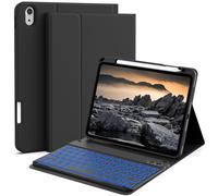 JKSML Keyboard Case for iPad 11th 10th Generation 11/10.9 inch A16 2025/2022, 7 Colors Backlit, Detachable Wireless Keyboard for iPad 10th Gen, Built-in Pencil Holder, Auto Sleep/Wake, Black