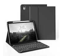 JKSML Keyboard Case for iPad A16 11th Generation 2025/10th Generation 2022(11/10.9 inch), 7 Colors Backlit Detachable Keyboard Cover with Pencil Holder for iPad 11/10 Gen, UK Layout (Black)