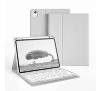 JKSML Keyboard Case for iPad A16 11th Generation 2025/10th Generation 2022(11/10.9 inch), 7 Colors Backlit Detachable Keyboard Cover with Pencil Holder for iPad 11/10 Gen, UK Layout (Gray)