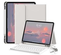 JKSML Keyboard Case for iPad A16 11th Generation 2025/10th Generation 2022 (11/10.9 inch) with Pencil Holder, Magnetic Detachable Wireless Bluetooth Keyboard,Soft TPU Back Shell Cover (Grey)
